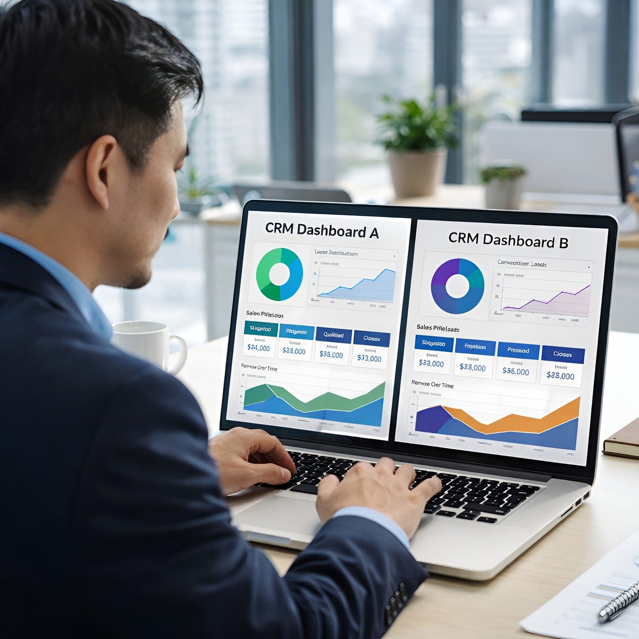 saas dashboard interface laptop